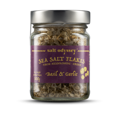 Meersalzflocken Knoblauch & Basilikum im Glas 100g