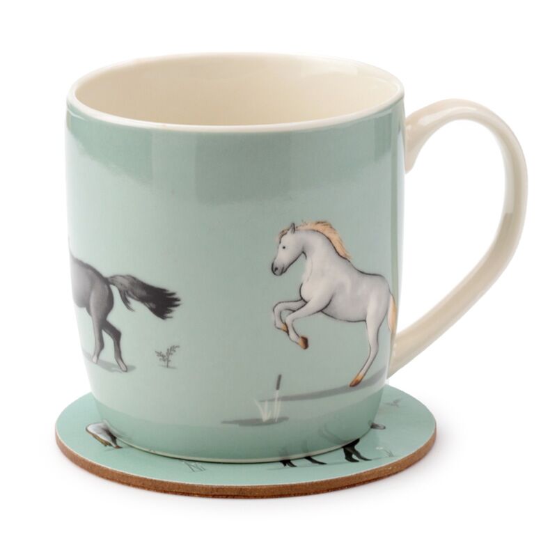 Willow Farm Pferde Tasse & Untersetzer Set
