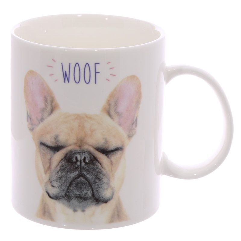 WOOF Französische Bulldogge Porzellan Tasse 300ml