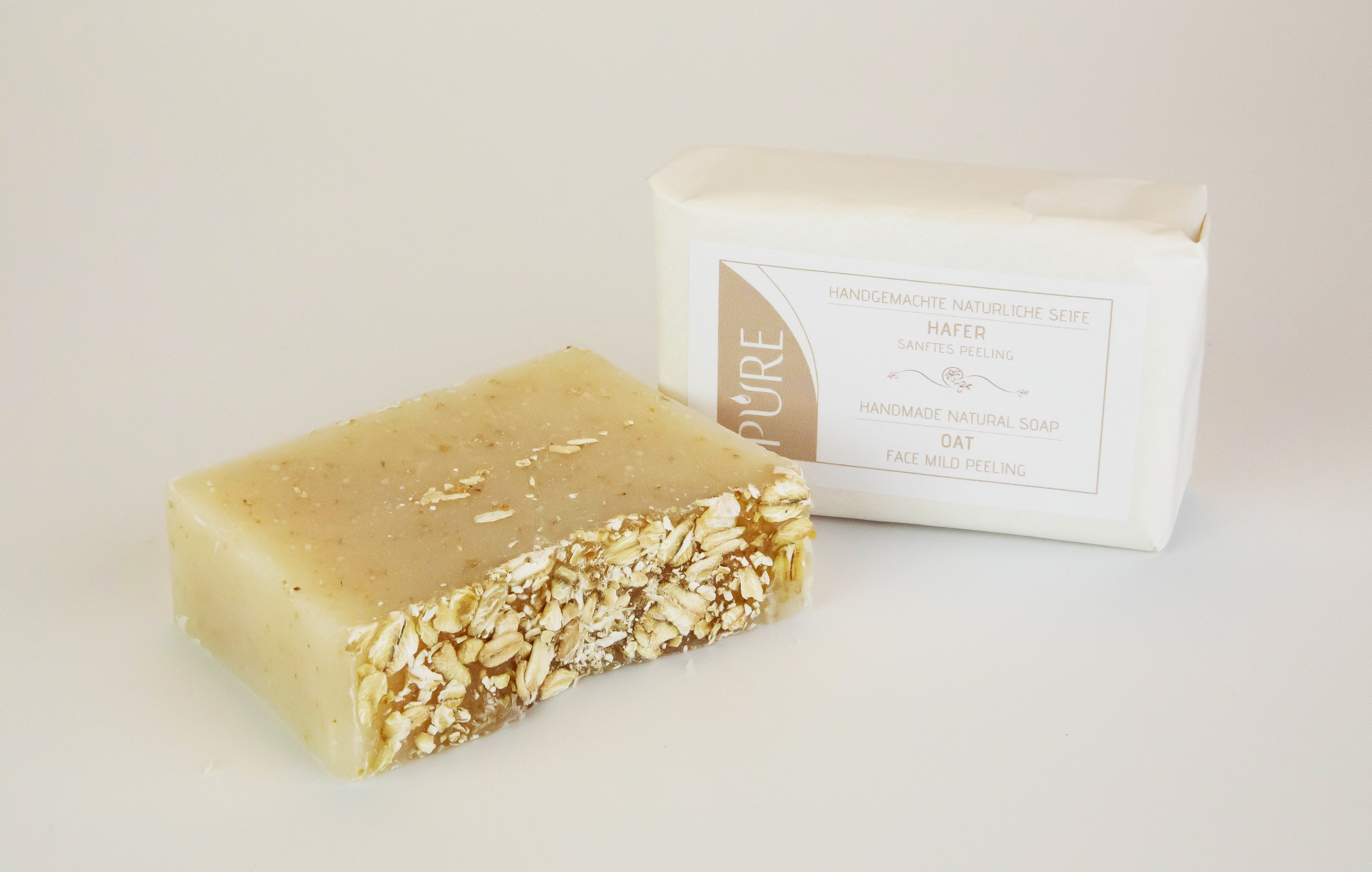 100% natürliche Seife am Stück mit Hafer 115g