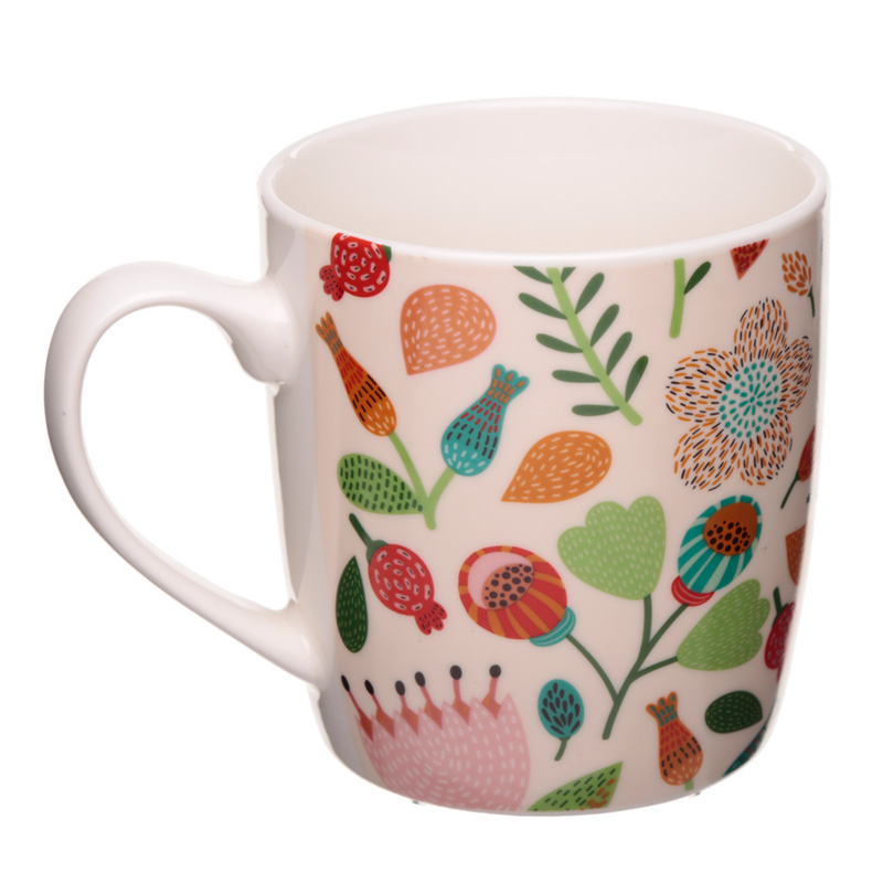 New China Porzellan Becher Herbst Blumenmuster